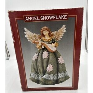 Angel Snowflake Playing The Mandolin Instrument Made By Lincolnshire  13 1/2”